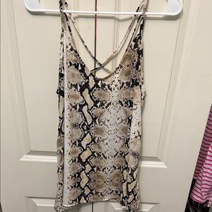 Snake Print Strappy Tank Top